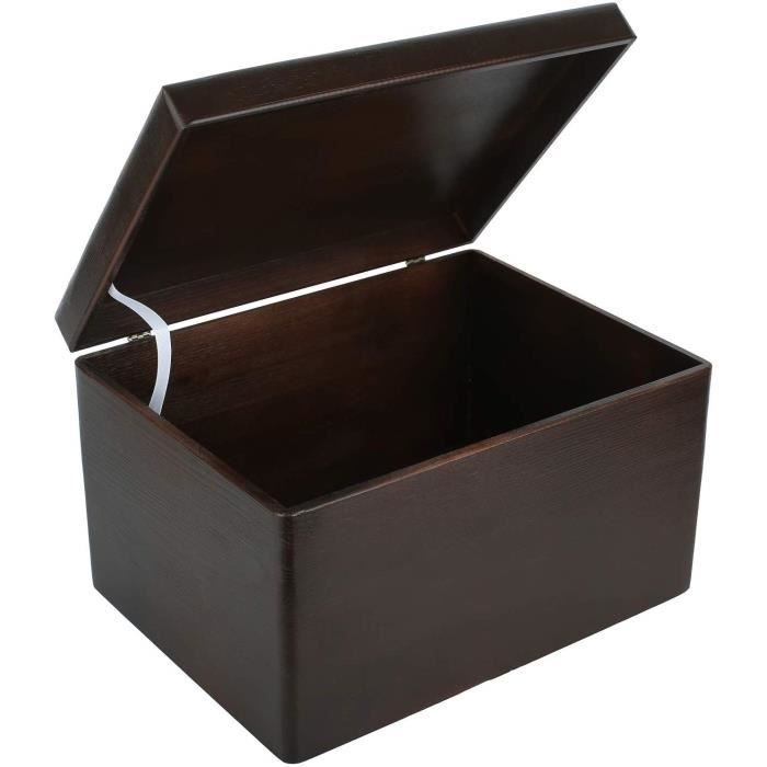 Boîte de Rangement en Bois à Décorer Brun - Creative Deco - XXL - 40 x 30 x 24 cm - Naturel - Non Poncé