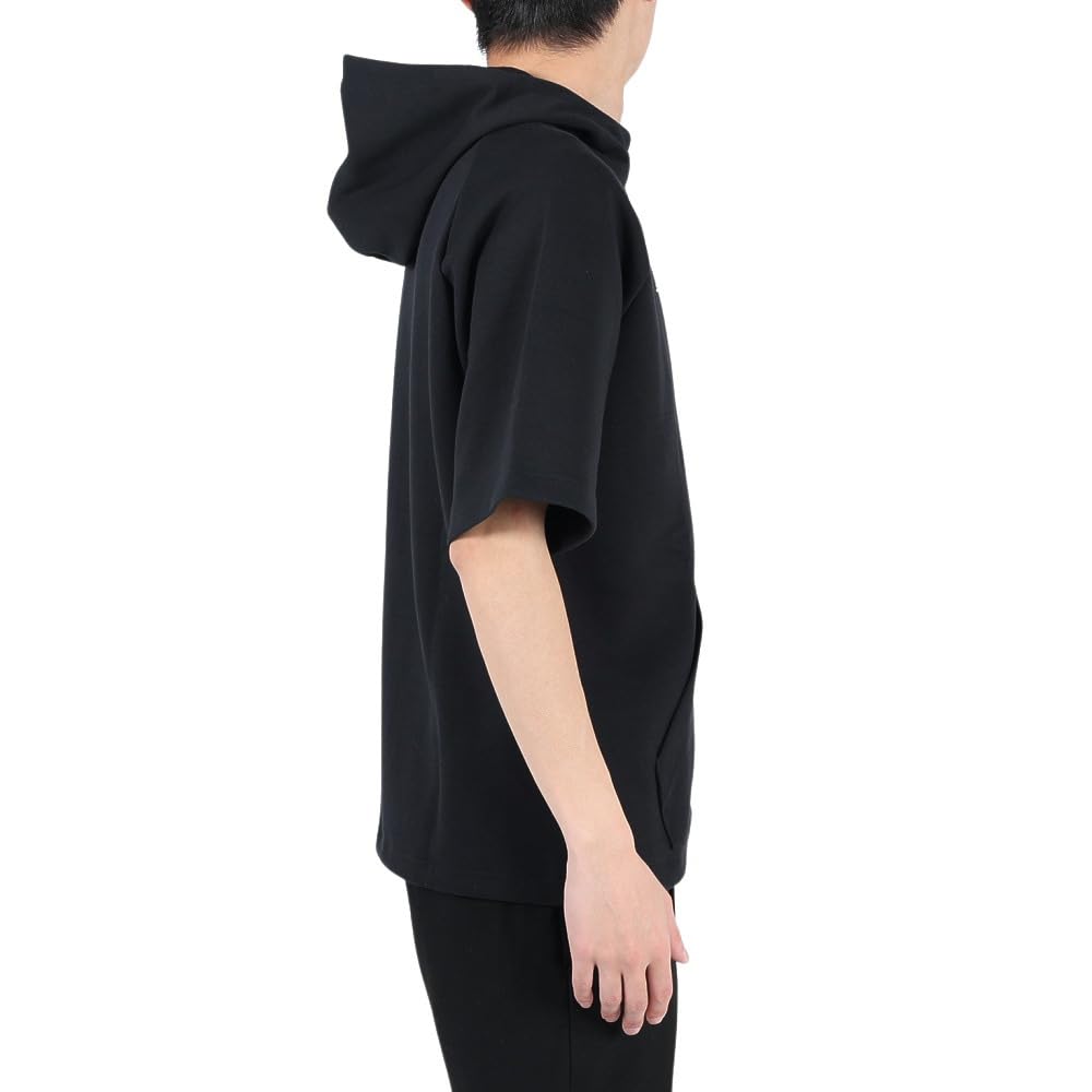 New Balance BP Fleece Hoodie Short Sleeve Top (MT41708) Men's Baseball Short Sleeve Training Shirt, Black