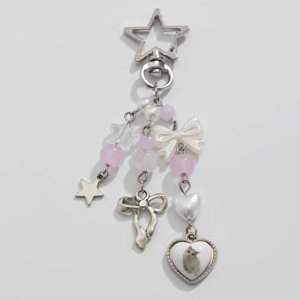 

Y2K Aesthetic Flower Star Bow Strawberry Acrylic Keychain Cute Bag Charm for Backpack Purse Pants Jewelry Accessories