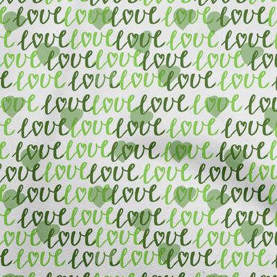 Baumwolle Flex Grün Stoff Valentinstag Liebe Herz Nähstoff Meterware Bedruckt DIY Kleidung Nähzubehör 40 Zoll