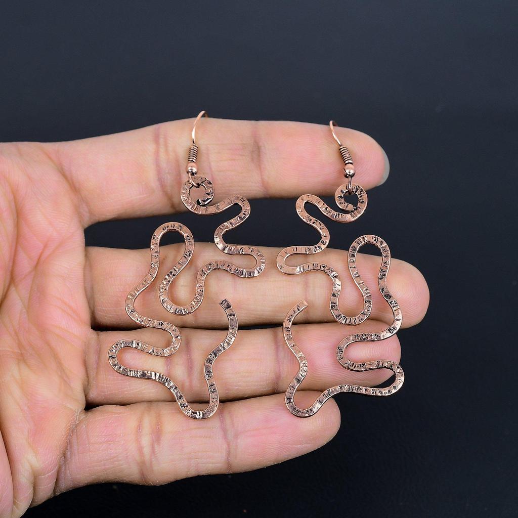 Designer Copper Earrings, Handmade Gemstone Earrings Jewelry, Gifts For Wife Brand New Earrings