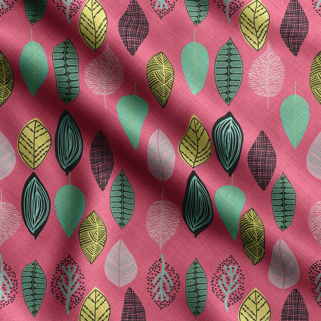 Soimoi Leaves Print,  Cotton Cambric, Quilting Fabric Sold by The Yard 42 Inch Wide, Medium Weight Cotton Fabric,