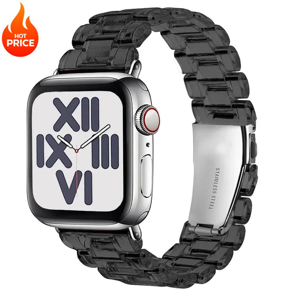 Transparent Strap for Apple Watch Band 41-45mm-42-46mm-40mm-44mm 38mm Link Bracelet Iwatch Series 8 7 6 5 4 SE 9 10 Ultra 2 49mm