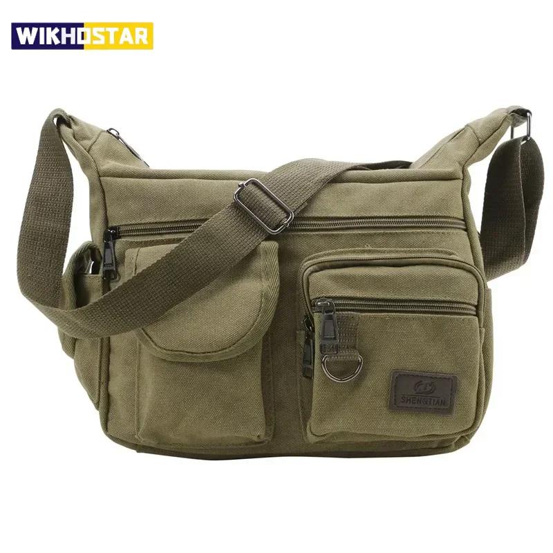 Heren Casual Sling Bag Messenger Crossbody Schouder Unisex Reizen Outdoor Vintage Tassen