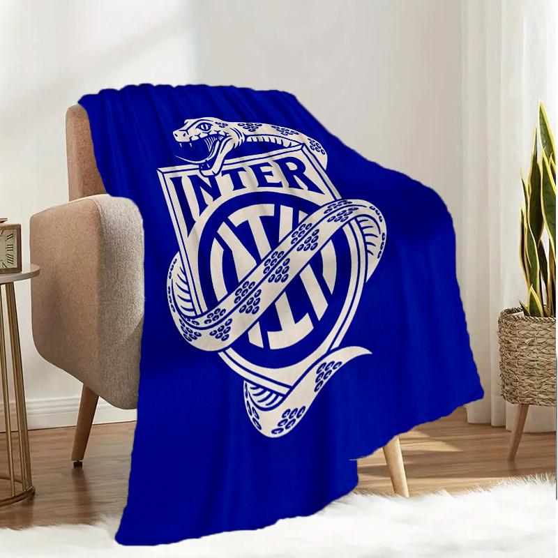 Coperta con Stemma Inter Milan Leggera Coperta Ideale per Letto Perfetta per Viaggi, Campeggio, Soggiorni, Uffici, Divani, Regalo di Natale per tifosi