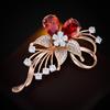 Rose Gold Zircon-set Floral Brooch with Elegant and Luxurious Design, Perfect Accessory for Clothes, Featuring a Pin