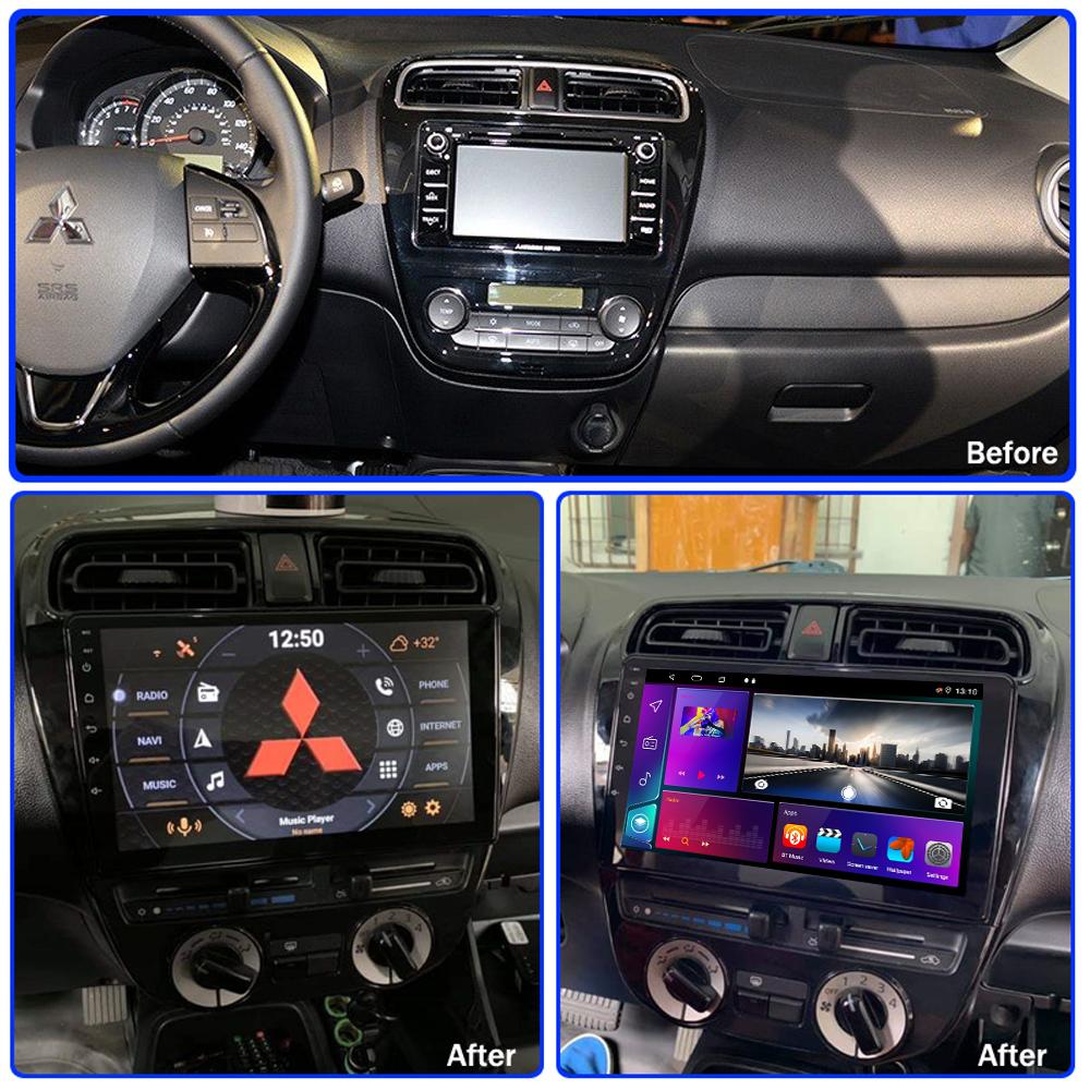 9" bilradio for Mitsubishi Mirage Attrage 2012-2018 Multimediaspiller DVD-høyttalere Hovedenhet Audio WIFI 1+16GB