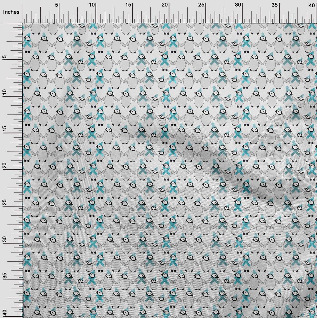 oneOone Cotton Poplin Dusty Teal Green Fabric Kawai Sewing Material Print Fabric By The Yard 42 Inch