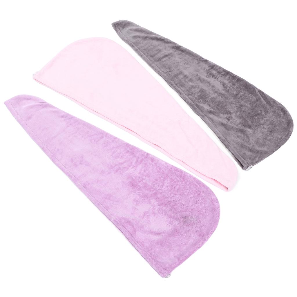 3 Stück Mikrofaser Haartuch Wickel Verdrehen Haartrockentuch Dick Solide Schnelltrocknend für Sport Schwimmen Haarpflege