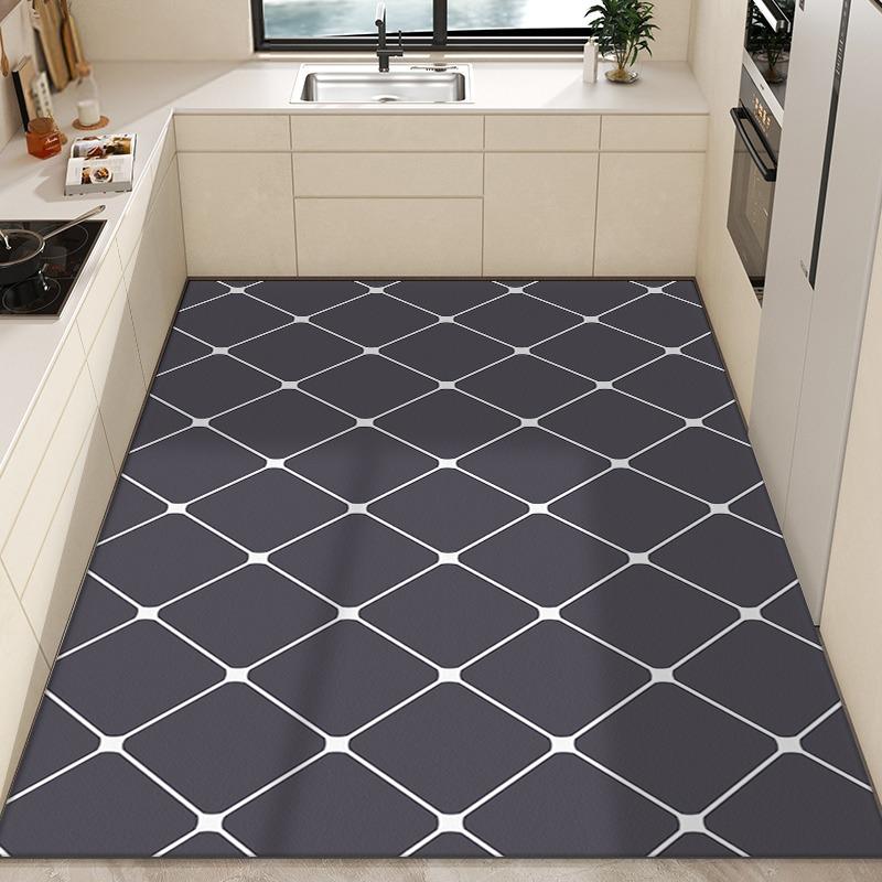 Kitchen Carpet Anti-slip Oil-proof Waterproof PVC Floor Mat Large Area Rug for Home Decoration Alfombra De Cocina