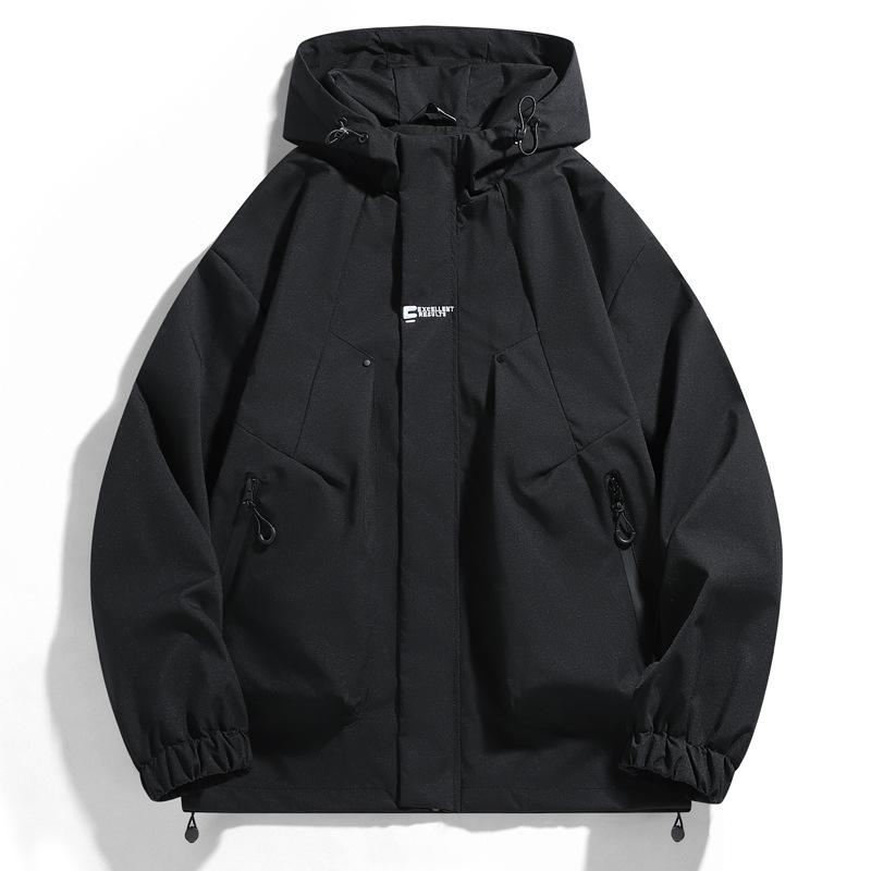 Spring and Autumn Hooded Jacket Men and Women's Same Loose Work Jacket Casual Versatile Windproof Sports Function Shock Clothes