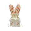 Látkový sáček Velikonočního zajíčka, Sladký béžový stahovací sáček na bonbony, Zahradní čajová párty Dárková ozdoba Potřeby