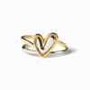 New Ttrendy Heart Rings for Women Simple Double Color Heart Ring Wedding Anniversary Gift