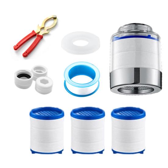 

Фильтр для воды на кран с 3 сменными фильтрами, универсальный, простая установка, адаптер для фильтра для кухонной раковины белый