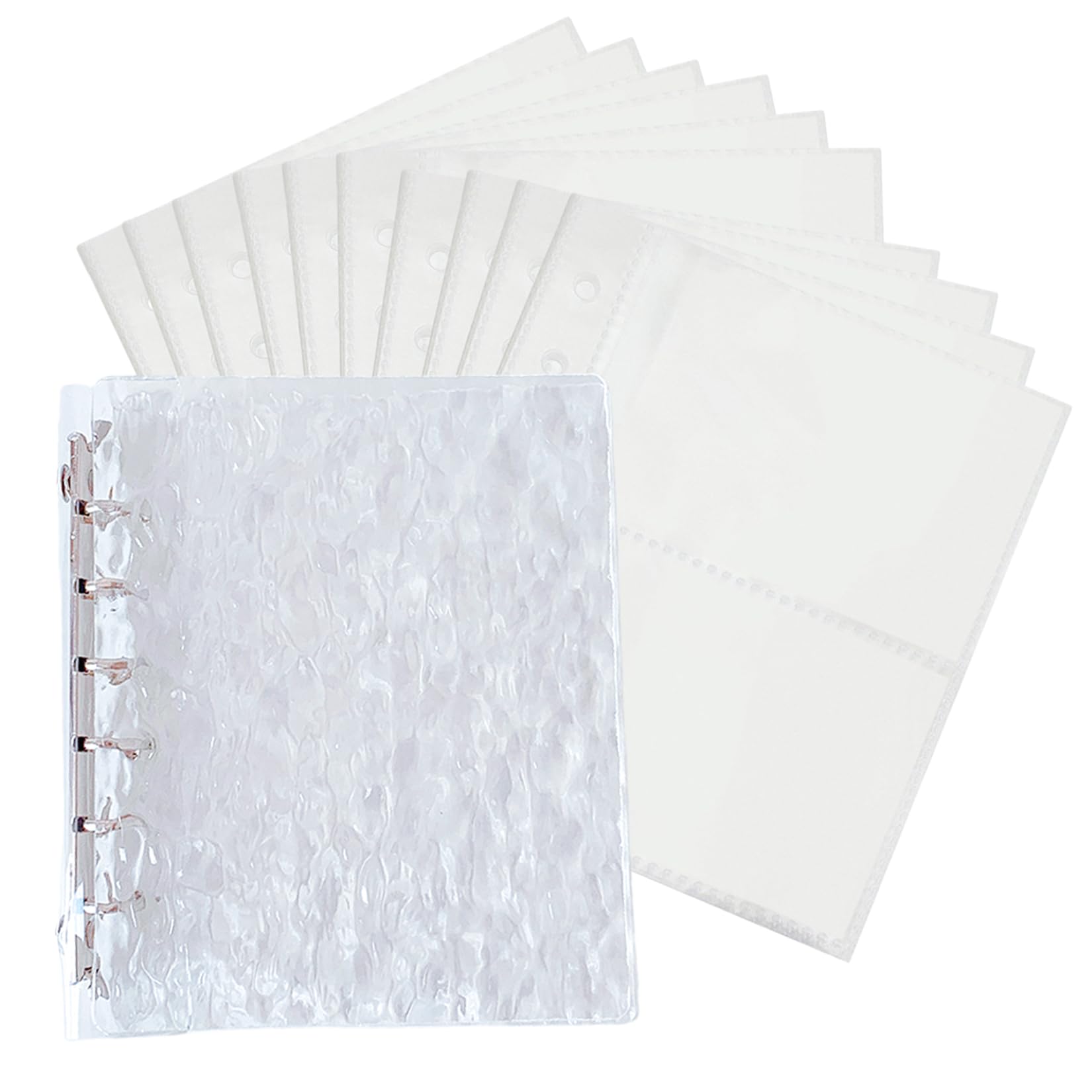 Yemax Большая емкость Карты Коллекционные карты Организуйте Ваши Наклейки Прозрачный A7 Волна Прозрачный 10 Карманов DIY Альбом для воспоминаний Альбом, Чехол, Чехол,