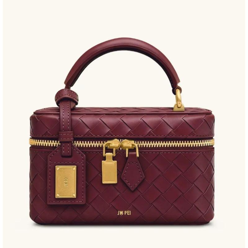 JWP new hand-woven box bag, zipper bag, fashionable and popular lunch box bag, shoulder bag bag.