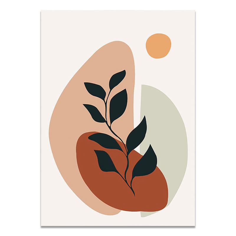 Minimalist Abstract Nude Girl Geometry Leaf Plant Nordic Poster Wall Art Print Canvas Painting Decor Pictures For Living Room