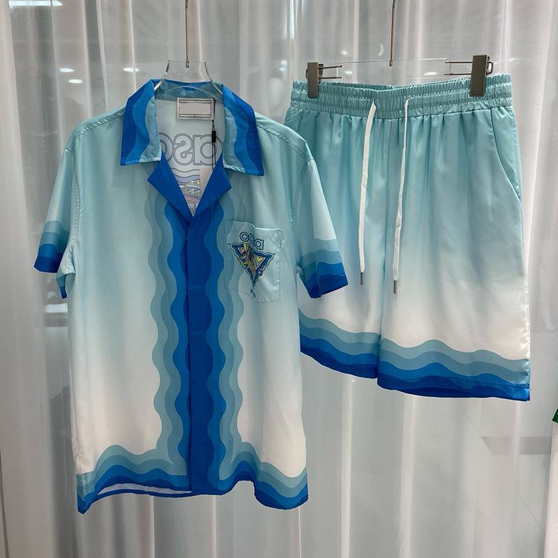 

Trendy Digital Print Men s Short Sleeve Shirt & Shorts Set M