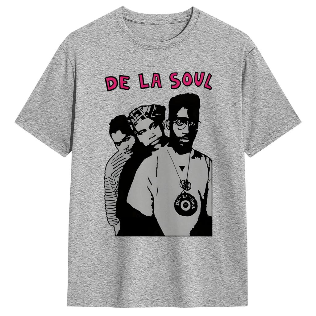 Hip Hop De La Soul 100 Cotton T Shirt For Unisex Beach Vintage T Shirts Crewneck Novelty Tees Oversized Design Clothes