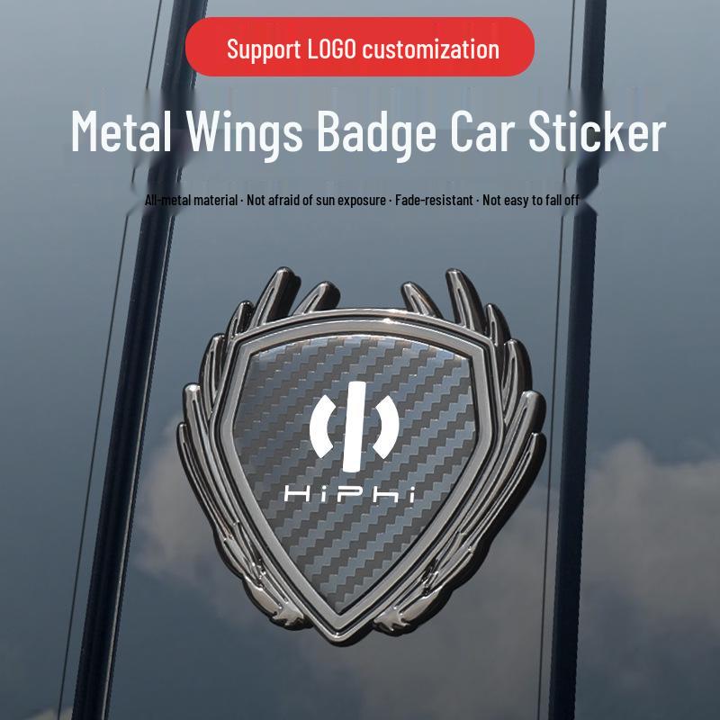 HiPhi X Y Z Metal Wing Badge Emblem for Car Body, Side Window, or Trunk