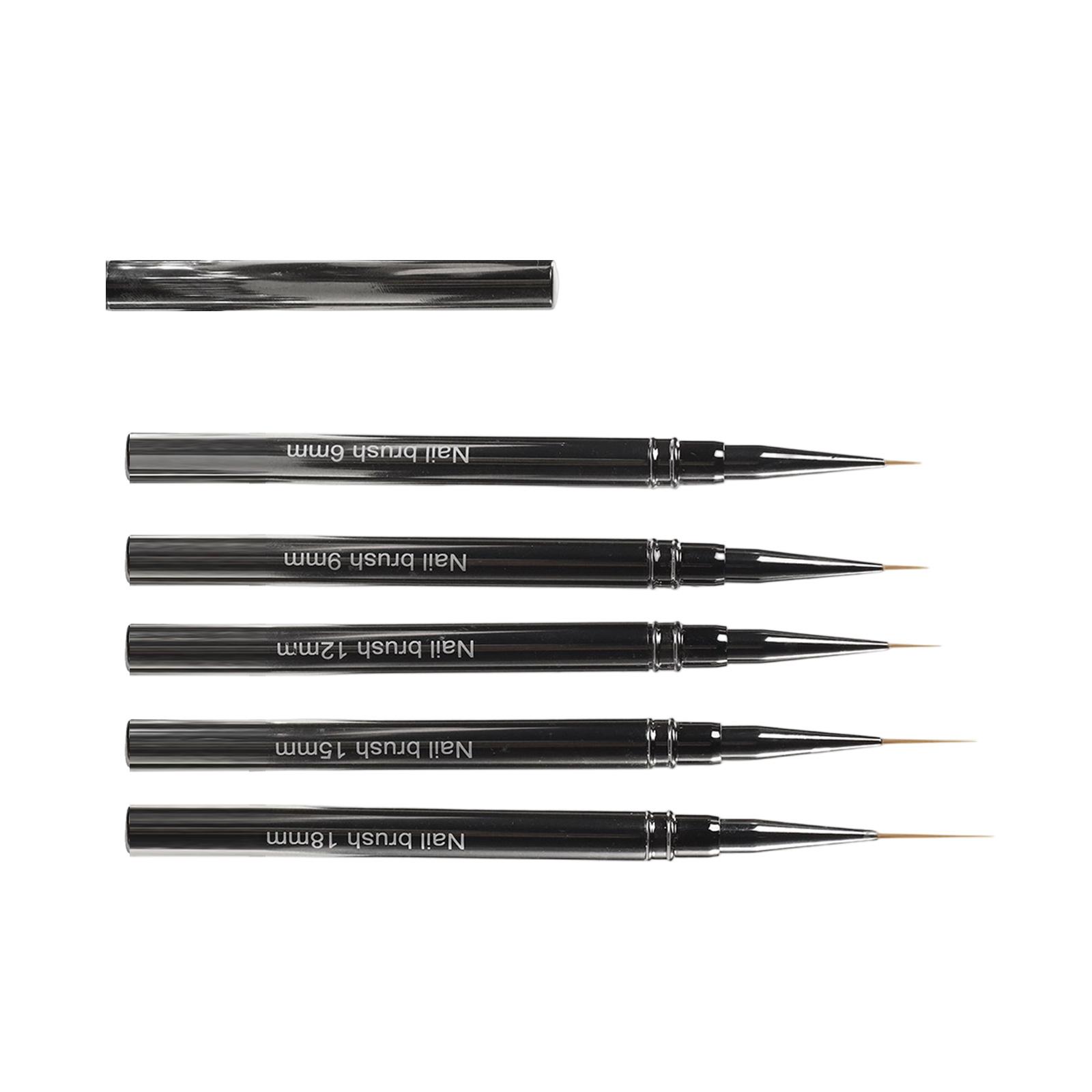 

Кисти для нейл-арта 5 шт. Кисть для нейл-арта для длинных линий Кисть-лайнер Кисть для дизайна ногтей Ручки для рисования на ногтях 6/9/12/15/18 мм