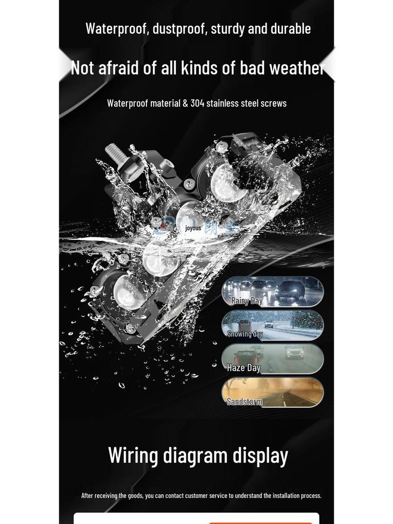 Cross-Border Exclusive LED Motorcycle Headlight: High Beam Four-Eye High-Low Beam Spotlight