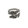 Retro 925 Silver Open Feather Ring - Exaggerated Non-Fading Hip Hop Jewelry for Men & Women