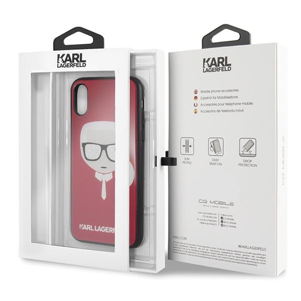 Karl Lagerfeld Klhcpxdlhre Iphone X/Xsczerwony/Red Iconic Glitter Karl`s Head