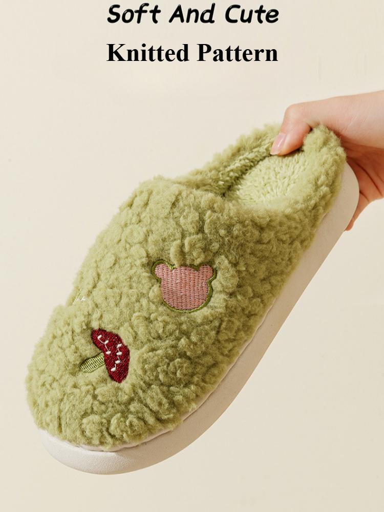Cotton slippers, indoor home furnishing, non-slip, thick-soled, warm, feces-feeling plush slippers
