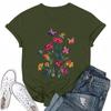 Women's Fashion Casual Printed Round Neck Short Sleeved T-Shirt Top T-Shirt Top Top