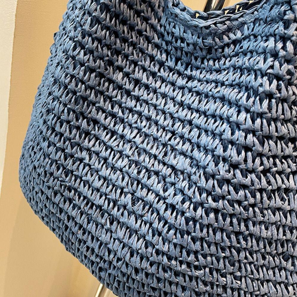 Bohemian Straw Shoulder Bag Breathable Summer Beach Bag Leisure Weave Tote Bag Women