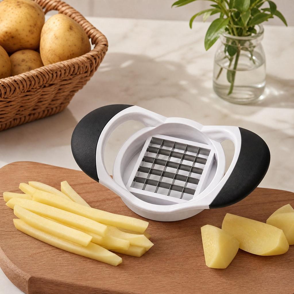 Stainless Fry Cutter Potato for Homemade and Vegetables, Kitchen Gadget with and Easy-Clean Design