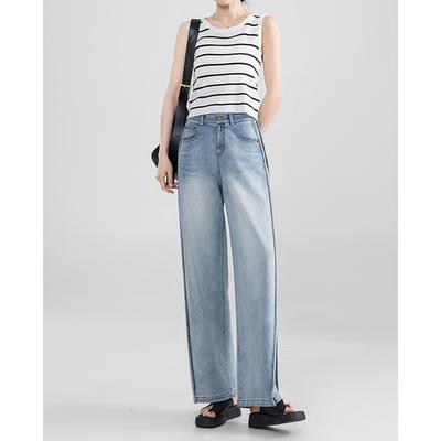 Scimitar Jeans for Women In Spring and Summer New Casual Style Loose and Versatile Banana Pants Wide-leg Pants Small Version