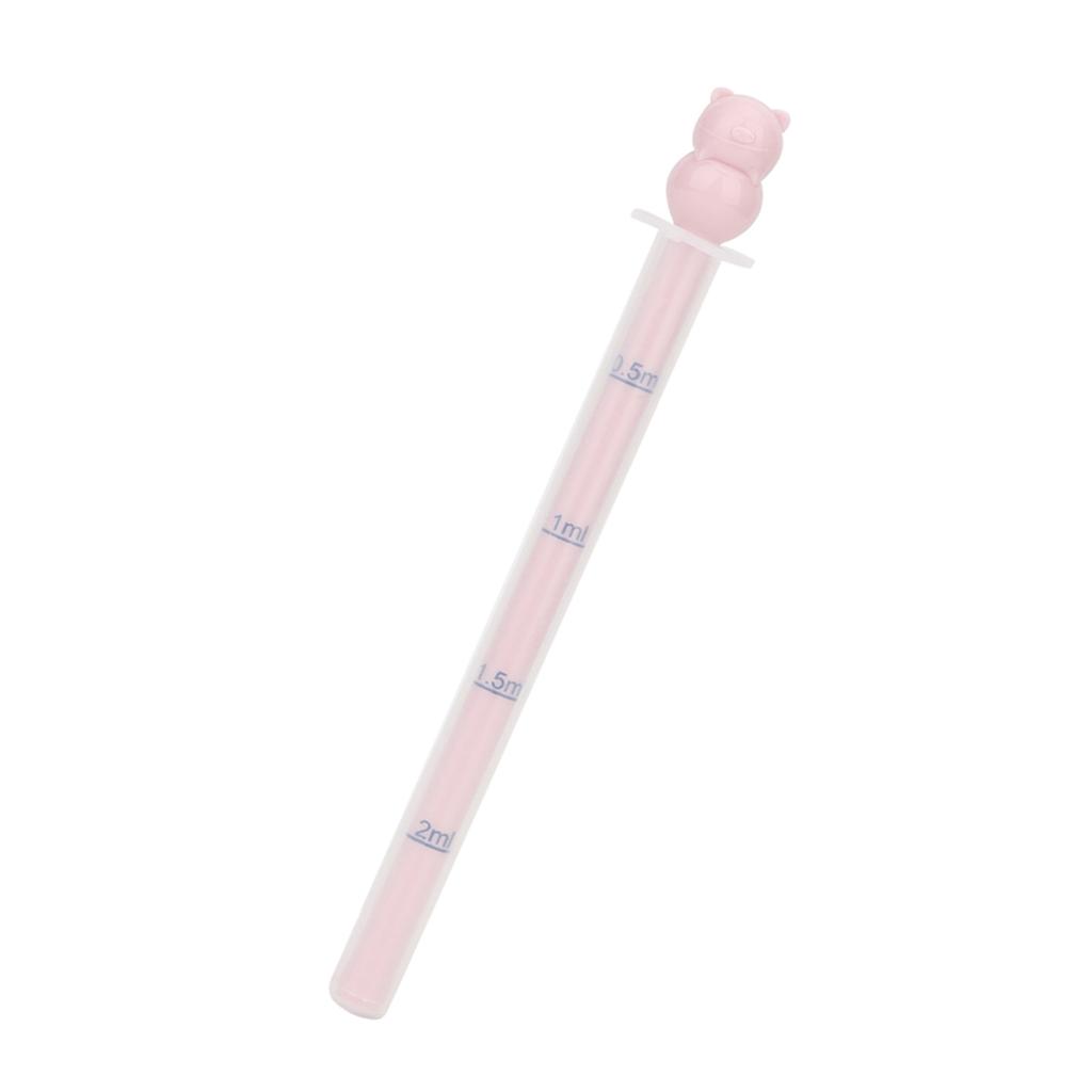 Distributore portatile di medicinali per neonati, con siringa per liquidi e contagocce, con calibrazione (Rosa)
