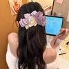 Resin Flower Banana Clip Korean Style Women Ponytail Holder Purple Mesh Vertical Clip  Banquet