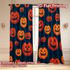 Set Of 2 Flat Printing Curtains Without Rod Halloween Haunted House Easter Holiday Durable Polyester Fabric Curtain