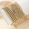 12pcs/set Vintage Punk Handmade Block Ball Beaded Bracelets for Women Gold Color Stretchy Bracelets Simple Fashion Party Jewelry