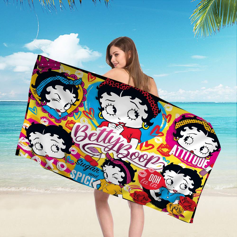 Anime B-Bettys B-Boops Big Microfiber Beach Towels Quick Dry Towel Sand Beach Towels Pool Towel for Travel Swim Pool Yoga