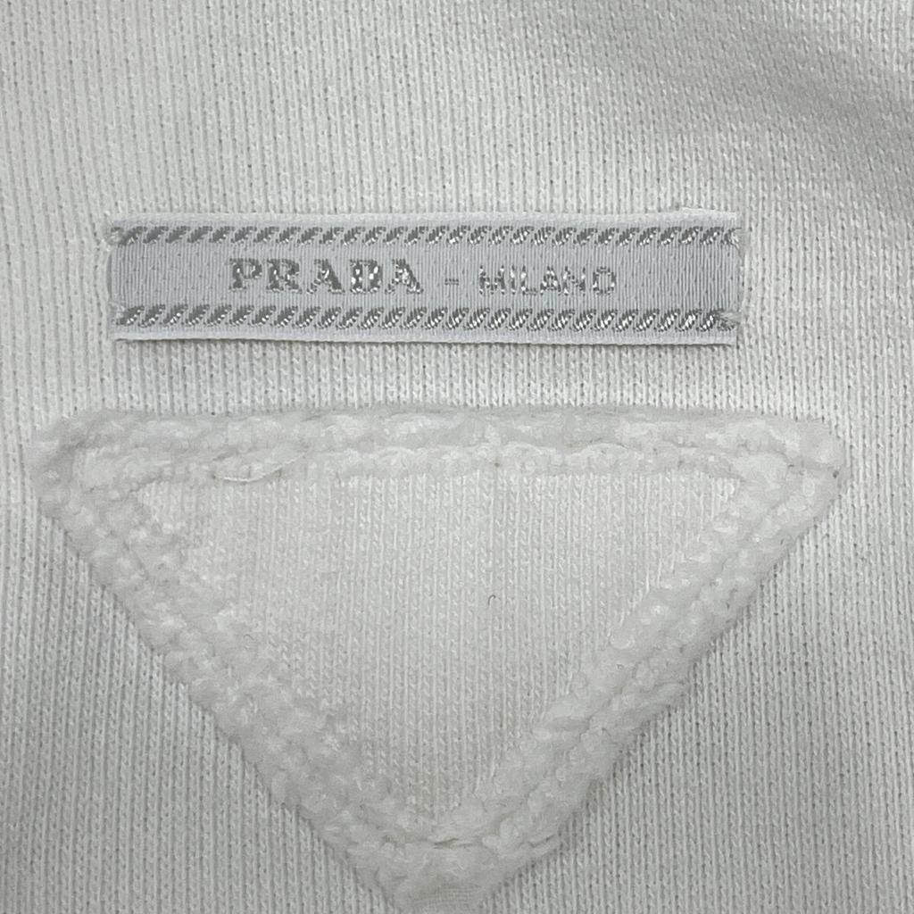 Prada White 138590 Triangle Crop Zip-Up Parka Jacket M whiteUsed