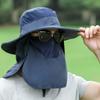 Fishing Hat Breathable Wide Brim Sun Protective Portable Outdoor Sun Hat with Detachable Neck Flap for Beach Outdoor