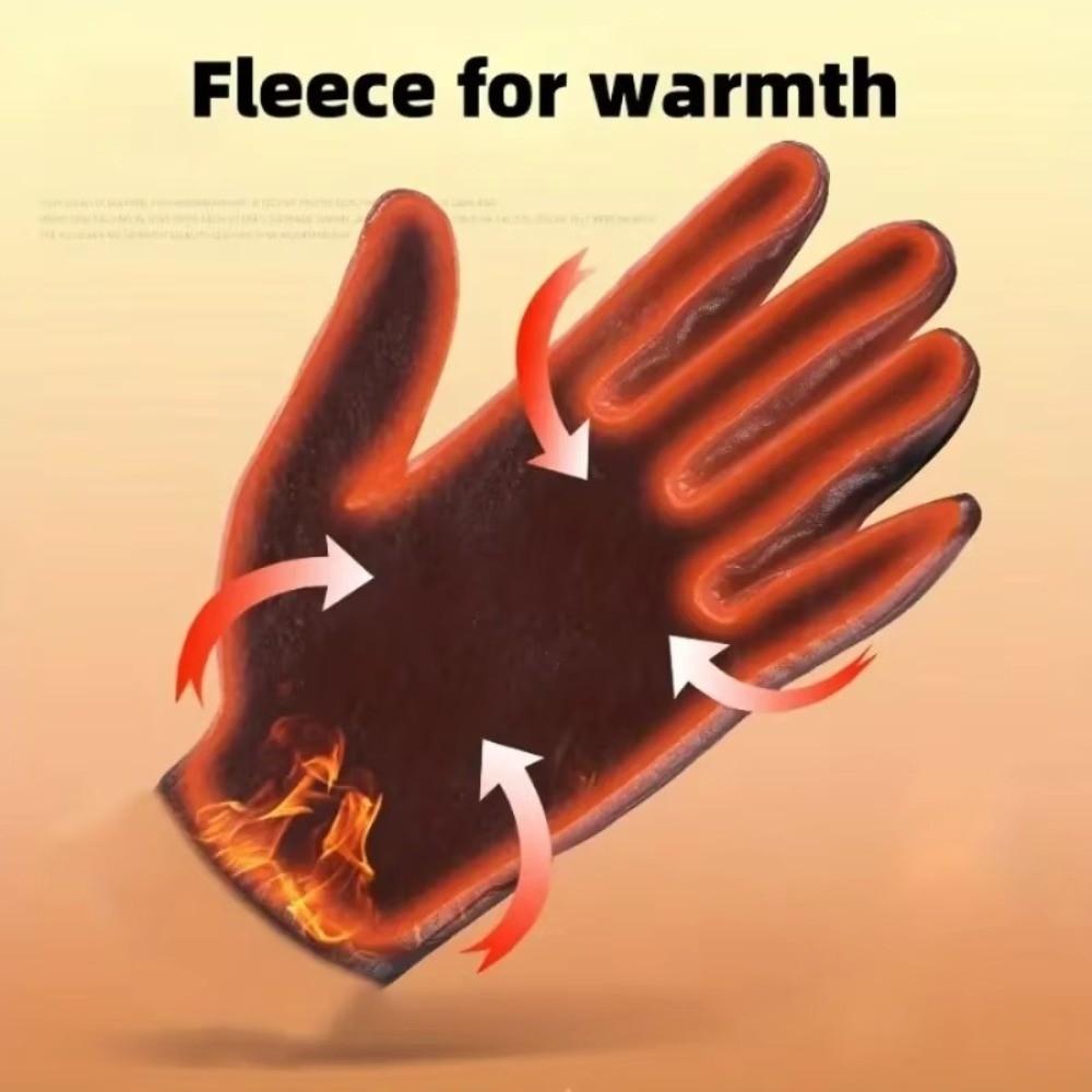 New PU Leather Touch Screen Gloves Windproof Waterproof Windproof Riding Gloves Black Warm Gloves Cold Weather