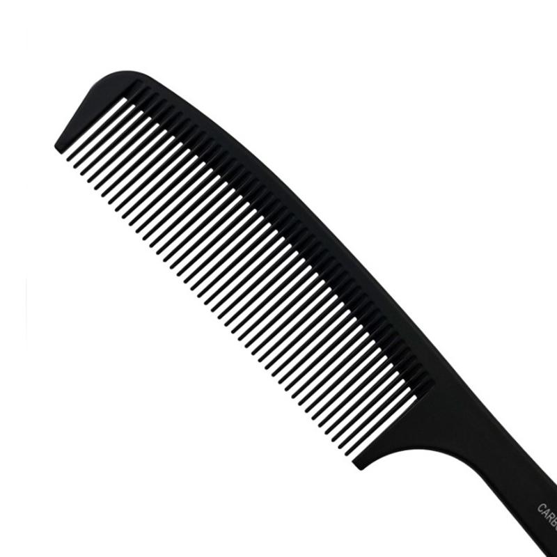 2Pcs Black Hair Salon Comb Hairdressing Carbon Comb Antistatic And Heat Resistan