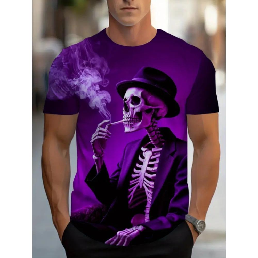 Happy Halloween Short Sleeve T-shirt Clothing 2025 New Funny Print Men's T-shirts For Men Breathable Quick-dry Crew Neck T Shirt