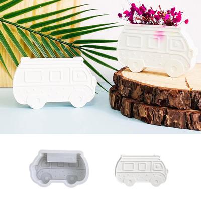 Otobüs Şekilli Saksı Kalıpları Silikon Kalıplar Alçı Kalıpları Epoksi Reçine Kalıpları Döküm Kalıpları Sukulent Bitki Kalıpları