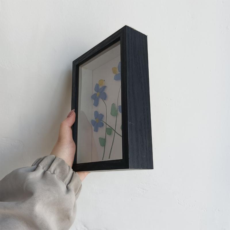 Handmade Sea Glass Art Frame Table Decors Forget Me Not Flower Birds Sea Glass Table Art Decors Gift for Friend