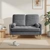 Dwumiejscowa sofa dwuosobowa z sztruksu, Kanapa z tkaniny w stylu skandynawskim z wyściełanymi poduszkami, Kompaktowa sofa do salonu, mieszkania lub sypialni
