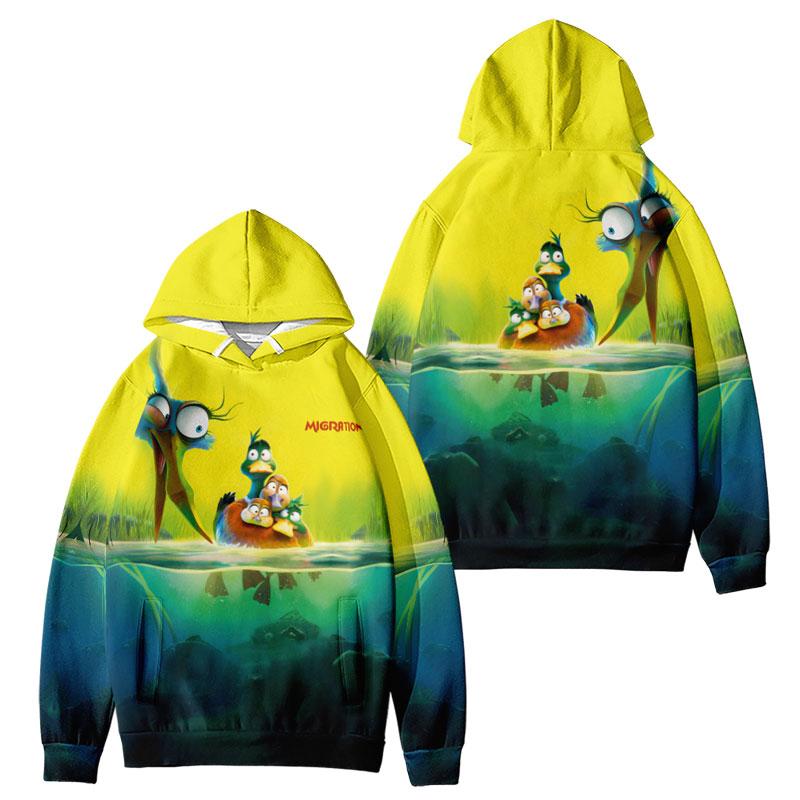 

Толстовка с капюшоном MIGRATION для мужчин и женщин, унисекс, с графическим принтом, крутая уличная одежда с капюшоном, пуловер с длинными рукавами, топы