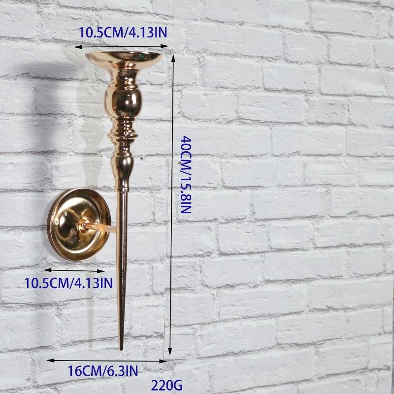 2 Τμχ Κηροπήγιο Τοίχου, Μεταλλικό Κηροπήγιο Τοίχου Σχέδιο Σκήπτρο, Διακόσμηση Τοίχου Σπιτιού για Σαλόνι, Μπάνιο, Τραπεζαρία