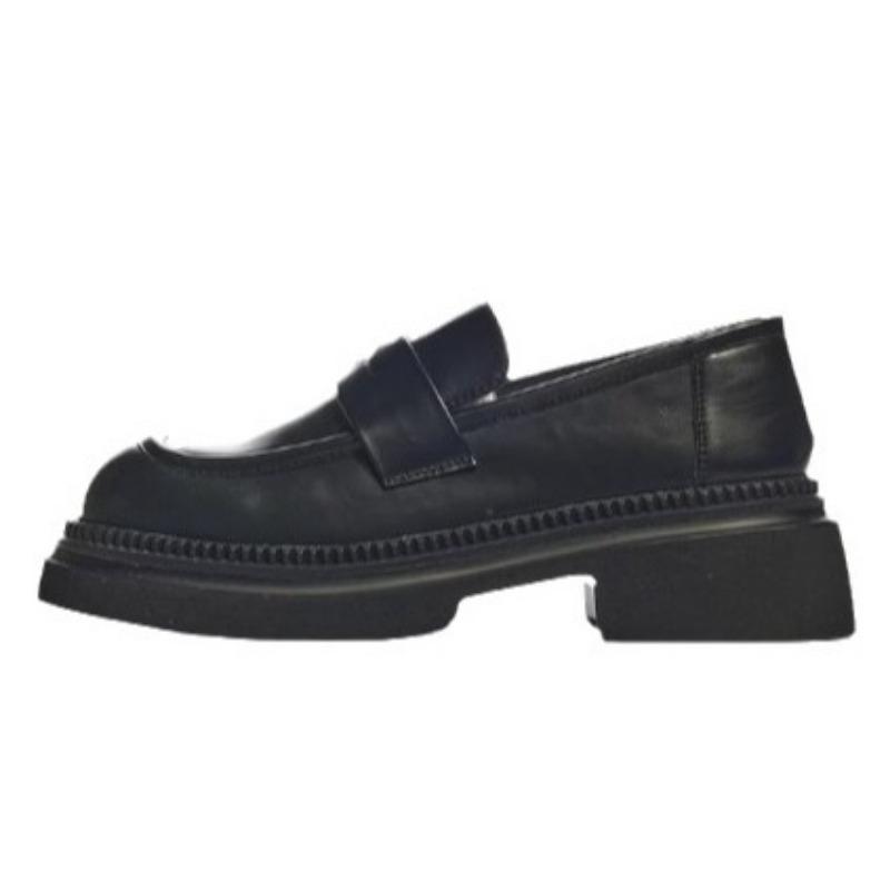 Fashion Luxury Black Leather Women Loafers Platform Slip on Shoes for Women 2024 Spring British Casual Flats Shoe Woman Low Heels