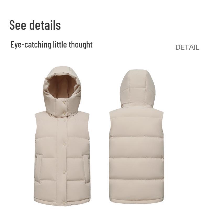 Women's Stylish Genuine Down Vest - Warm Short Winter Outerwear